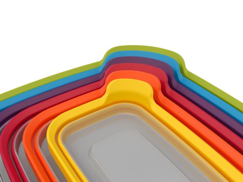 Joseph Joseph Nest Plastic Food Storage Containers Set with Lids Airtight Microwave Safe, 12-Piece, Multi-color