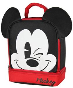 mickey mouse dual compartment 3d ears winking mickey insulated lunch box