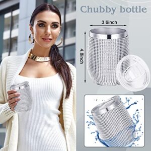 Youyole 3 Pcs Diamond Water Bottle Rhinestone Water Bottle Glitter Tumbler Thermal with Chain Bling Cups with Lids Rhinestones Stainless Steel Thermal for Women Girl (Classic Style)