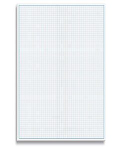 graph paper pad, 17″ x 11″, 25 sheets, blue line border, blueprint paper, double sided, white, 4×4 blue quad rule, easy tear sheets, grid paper, graph paper by better office products