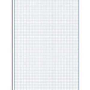 Graph Paper Pad, 17" x 11", 25 Sheets, Blue Line Border, Blueprint Paper, Double Sided, White, 4x4 Blue Quad Rule, Easy Tear Sheets, Grid Paper, Graph Paper by Better Office Products