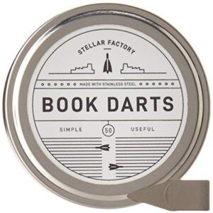 Book Darts: Thin Stainless Steel Mini Bookmarks - 50 Count