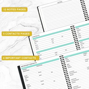 2023-2024 Monthly Planner/Calendar - 18-Month Planner with Tabs & Pocket, July 2023 - December 2024, Contacts and Passwords, 8.5" x 11", Thick Paper, Twin-Wire Binding - Black