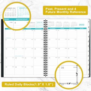 2023-2024 Monthly Planner/Calendar - 18-Month Planner with Tabs & Pocket, July 2023 - December 2024, Contacts and Passwords, 8.5" x 11", Thick Paper, Twin-Wire Binding - Black