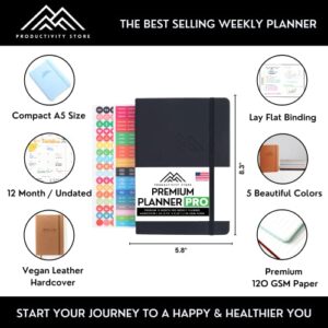 Best 2023 Planner Weekly and Monthly 5x8 | Goal, Business & Productivity Planner | Undated Daily 2023 Planner With To Do List, Habit Tracker & Planner Stickers | Productivity Store Planner PRO (Black)