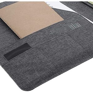 Professional Legal Notepad Portfolio, Grey Folio Notebook for Business and Work Organizer (12.5 x 10 in)