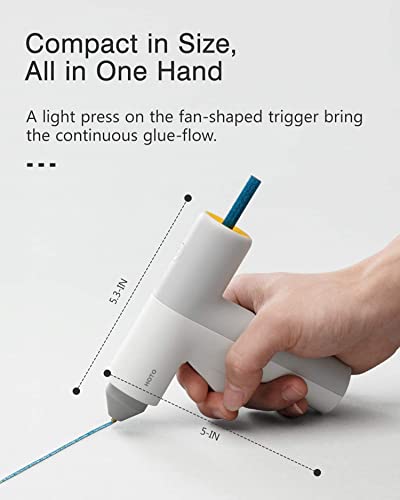 HOTO Cordless Hot Glue Gun, 10 Glue Sticks, 30S Heating Fast, USB Rechargeable Melt Glue Gun, Smart-Power-off Glue Gun, Perfect for Crafts, DIY Arts, Quick Home Repairs