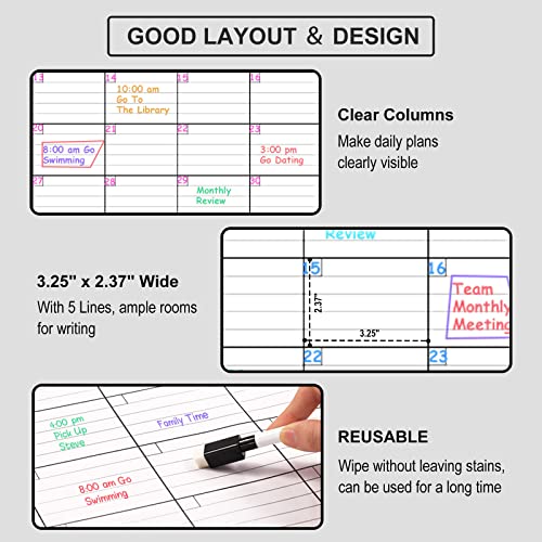 Large Dry Erase Calendar for Wall - 3 Month Vertical Wall Calendar, Blank Reusable Monthly Quarterly Calendar Planner Undated, 27.8" x 41" Whiteboard Calendar, Laminated Organizer for Home, Office