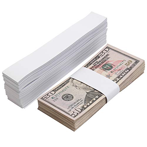 NATURALABEL 300 White Kraft Currency Straps Self Adhesive Money Bands for Bills