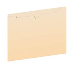 pendaflex file jackets, flat, no expansion, manila, letter size, straight cut tab, 100/box (24990)