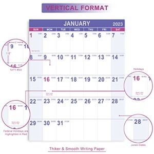 2023 Yearly Wall Calendar - Yearly Wall Calendar2023, 2023 Wall Calendar with Julian Date, From Jan.2023 to Dec.2023, Thick Paper, Vertical, 34.8" x 22.8" (Open) - Purple