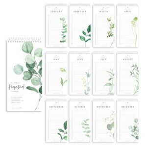 Bliss Collections Perpetual Calendar, Important Dates to Remember, Greenery Monthly and Daily Wall Hanging Organizer for Important Dates, Birthdays, Anniversaries and Special Days, 5"x10" (12 Sheets)