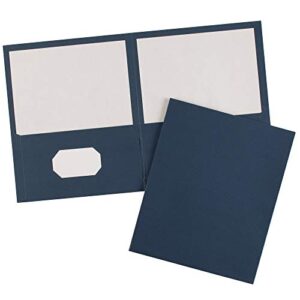 Avery Two Pocket Folders, Holds up to 40 Sheets, Business Card Slot, 25 Dark Blue Folders (47985)