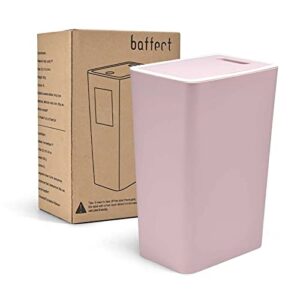 baffect small trash can with lid waste basket bathroom garbage can dorm room essentials for bedroom, office, college-2.1 gallon (pink)