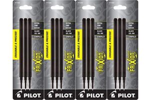 pilot frixion point erasable gel ink refills, extra fine point, 0.5mm, black ink, 12 refills