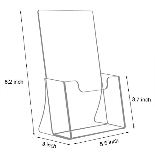 NIUBEE 2 Pack 8.5'' x 5.5'' Acrylic Bi-fold Brochure Holder,Clear Plastic Counter top Organizer