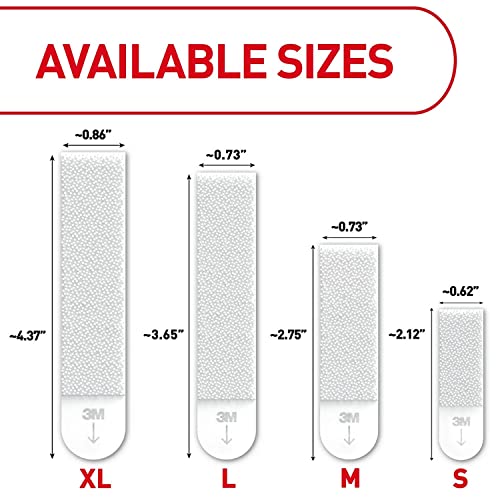 Command 17206 Picture Strip, Detachable, 7200 g, 4 Sets of 2 Stripes, Size L, White