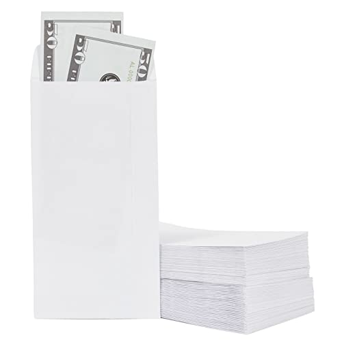 100 Pack Small Money Envelopes for Cash, Coins, Banks, Currency, and Budgeting (White, 3.5 x 6.5 In)