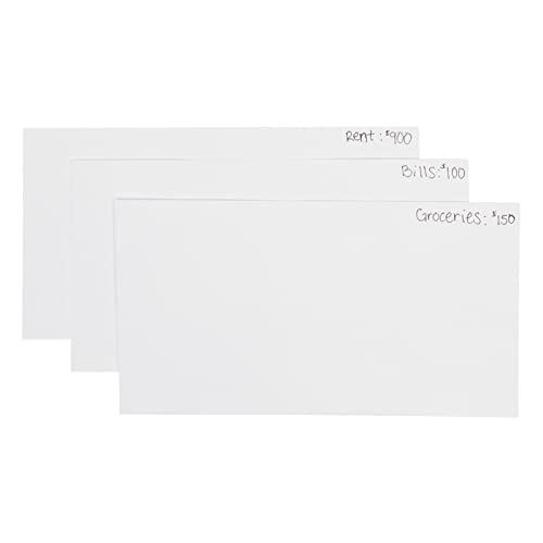 100 Pack Small Money Envelopes for Cash, Coins, Banks, Currency, and Budgeting (White, 3.5 x 6.5 In)