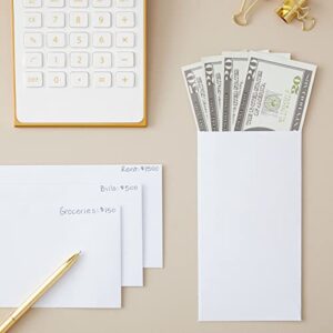 100 Pack Small Money Envelopes for Cash, Coins, Banks, Currency, and Budgeting (White, 3.5 x 6.5 In)