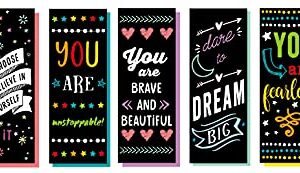 Iconikal Motivational Encouraging Inspirational Bookmarks, 100-Count