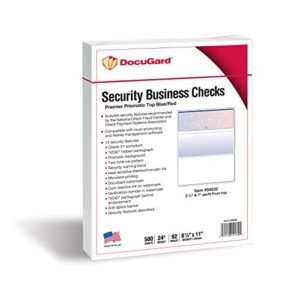 DocuGard Blue/Red Prismatic Top Check, 8.5 x 11 Inches, 24 lb, 500 Sheets, 1 Check Per Sheet (04532)