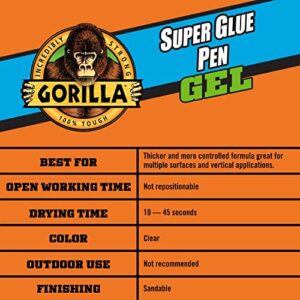 Gorilla Super Glue Gel Pen, 5.5 Gram (Pack of 1)