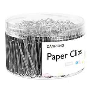 danrong silver jumbo paper clips, 270pcs 2 inch (50 mm) paper clip, large paperclips great for office school and personal use(jumbo, sliver)