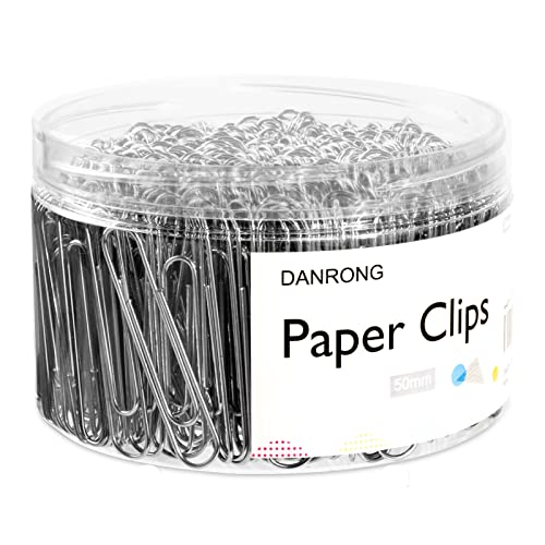 DANRONG Silver Jumbo Paper Clips, 270pcs 2 Inch (50 mm) Paper Clip, Large Paperclips Great for Office School and Personal Use(Jumbo, Sliver)