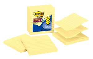 post-it super sticky pop-up notes, 4 in x 4 in, 5 pads, 2x the sticking power, canary yellow, recyclable (r440-ywss)