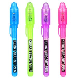 kerrt invisible ink pen with uv light secret message pen spy pens magic invisible markers cute pens