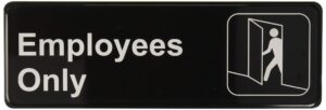 thunder group plis9304bk “employee only” information sign with symbols, 9 by 3-inch