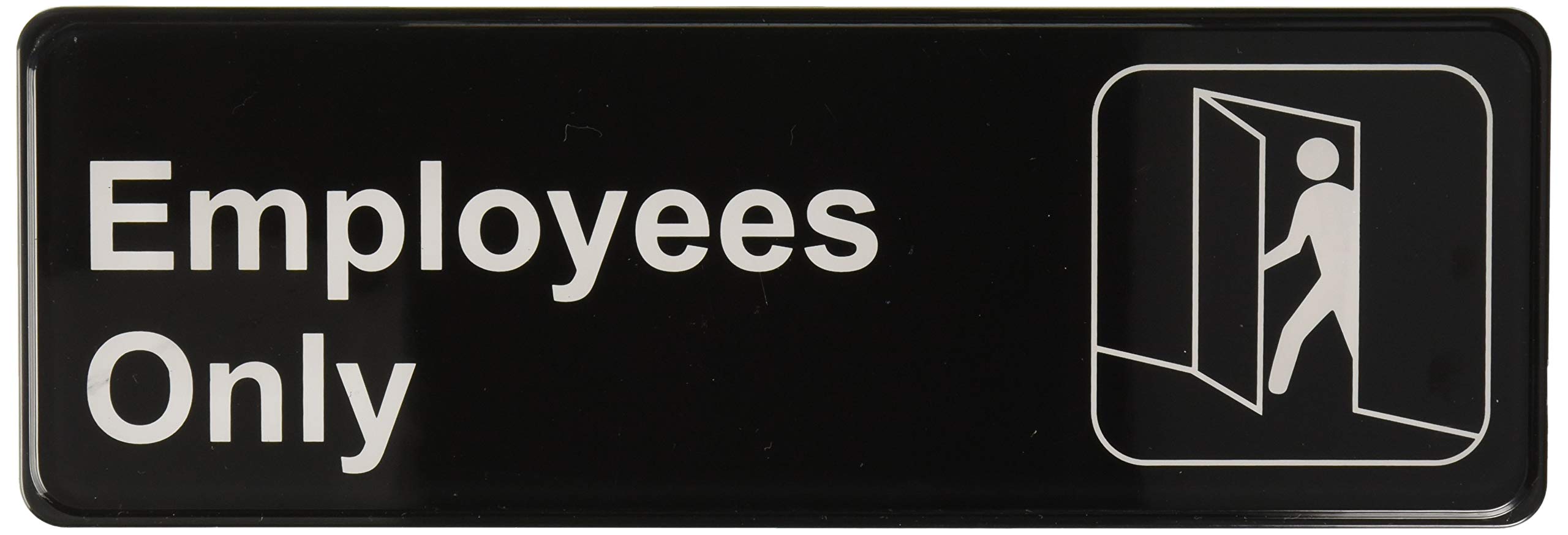 Thunder Group PLIS9304BK "Employee Only" Information Sign with Symbols, 9 by 3-Inch