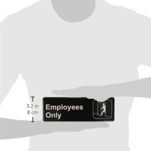 Thunder Group PLIS9304BK "Employee Only" Information Sign with Symbols, 9 by 3-Inch