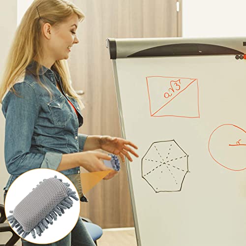 4 Pieces Microfiber Shag Whiteboard Eraser Washable Microfiber Shag Dry Erase Board Eraser for Markers, Chalk, Home, Classroom and Office (Gray, Blue and Pink)