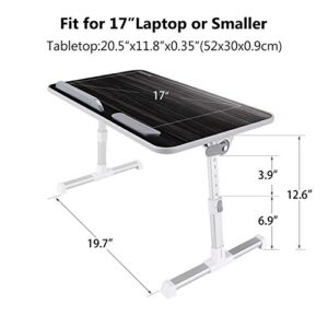 NEARPOW Laptop Bed Tray Table, Adjustable Laptop Bed Stand, Portable Standing Table with Foldable Legs, Foldable Lap Tablet Table for Sofa Couch Floor - Medium Size