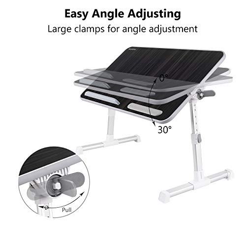 NEARPOW Laptop Bed Tray Table, Adjustable Laptop Bed Stand, Portable Standing Table with Foldable Legs, Foldable Lap Tablet Table for Sofa Couch Floor - Medium Size