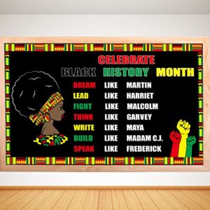 black history month backdrop, 71″x43″ black history month banner black history month bulletin board decorations for classroom african american celebration decoration and supplies