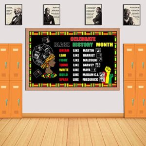 Black History Month Backdrop, 71"X43" Black History Month Banner Black History Month Bulletin Board Decorations for Classroom African American Celebration Decoration and Supplies