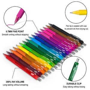 Smart Color Art 40 Pack Set, 20 Colored Gel Pens With 20 Matched Refills, Medium Point Retractable Gel Ink Pens With Comfortable Grip, Great for Journal Notebook Planner in School Office