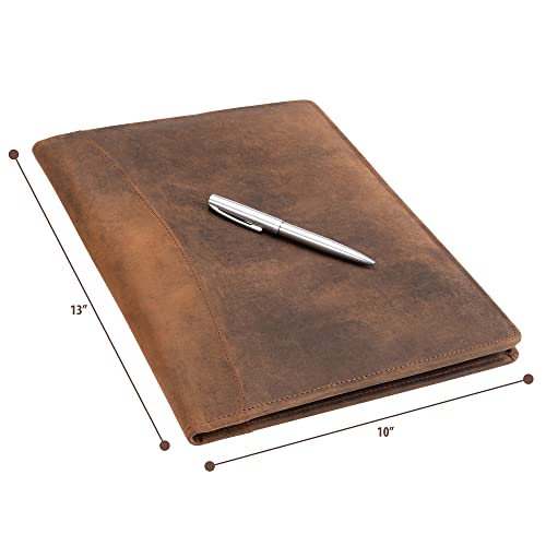 Leather Portfolio Professional Organizer Padfolio – Resume Folder with Luxury Pen, Stylish Document Folio for Letter Size Writing Pad w/ Business Card Holder, Portfolios for Men & Women MOONSTER®