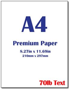 premium a4 (8.3″x 11.7″) printer paper – 28lb bond / 70lb text (105 gsm) bright white paper (40 sheets)
