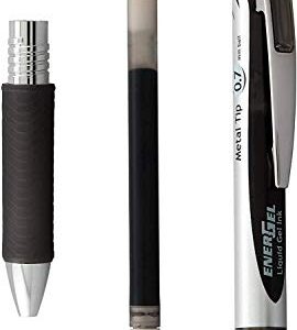 Pentel Energel 0.7 Refill Ink for BL57 & BL77 Pens, Box of 6 Black and 6 Blue (12 Total) 0.7mm, Metal Tip, LR7 Refill is Also Used for BL407 Pen