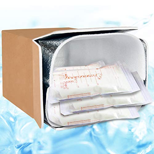 YSSOA Thermo Chill Double Insulated Carton with Foil Insulated Bag Liner, Small Mailing Box, Shipping Box for Mailing, Shipping, Packing, Moving,Box Inside Dimension 6’’x5’’x9’’, 2 Pack.