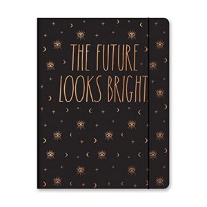 rae dunn by orange circle studio just right 2022-2023 monthly planner – 17-month organizer with full-color monthly views, storage pocket & elastic closure – future looks bright