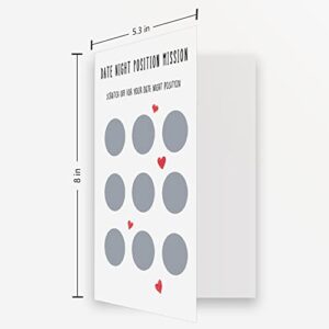 Naughty Date Night Scratch Off Card, Funny Valentines Day Card for Him, Cheeky Anniversary Card for Husband, Date Night Position Mission Card