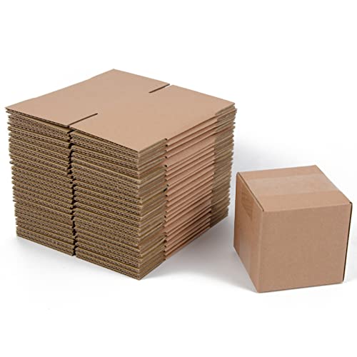 SUNLPH Shipping Boxes 4x4x4 Inches Small Corrugated Cardboard Boxes, 25 Pack