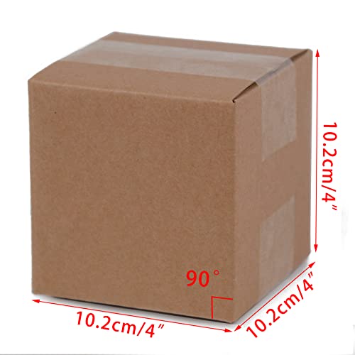 SUNLPH Shipping Boxes 4x4x4 Inches Small Corrugated Cardboard Boxes, 25 Pack