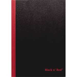 Black n' Red Notebook, Durable Hardcover, Premium Optik Paper, Scribzee App Compatible, Environmentally Friendly, Secure Casebound Binding, 11-3/4" x 8-1/4", 96 Double-Sided Ruled, 1 Count (D66174)