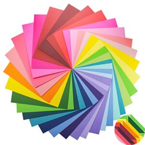 livholic 100 pack heavy colored paper cardstock front back different color codes colorful cardstock 250gsm for diy art, scrapbook, paper crafting,school supplies (100)